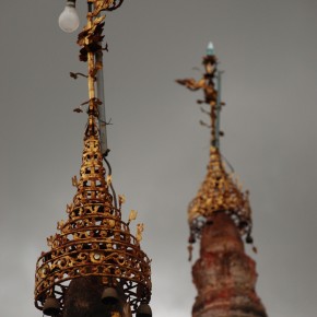 burma19 Crystal-tipped "hti" topping a temple in Bagan