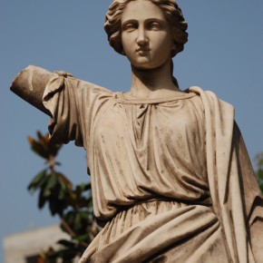 Statue on the grounds of the old Armenian church, Arminatola