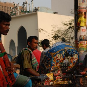 Rickshaw drivers in Mutijheel, the commercial heart of Dhaka
