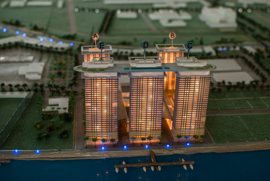 A model of the $700 million Diamond Island Riviera development at the project’s lavish showroom.