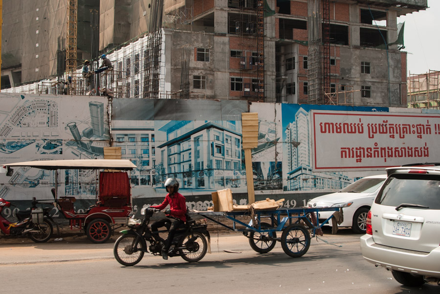 The construction site for Olympia City, a massive mixed-use complex in central Phnom Penh.